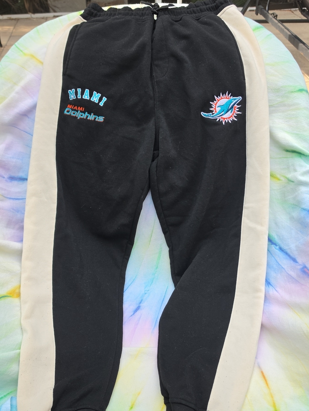 Miami Dolphins NFL Apparel Black Fleece Pants With Logos